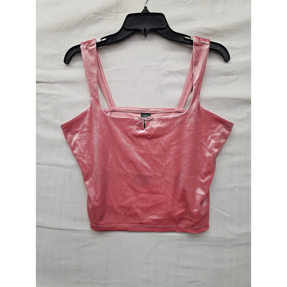 Wild Fable Womens Velvet Tank Top Pink Polyester Blend Casual Size Medium‎